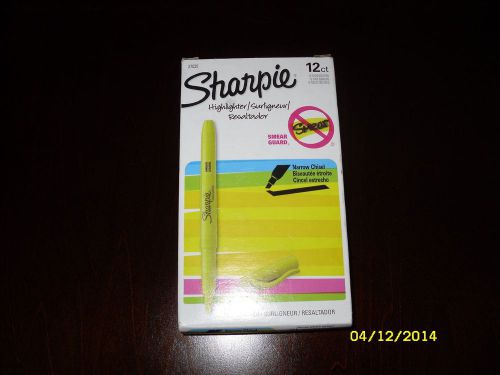 SHARPIE HIGHLIGHTERS 27025 BOX OF 12 SMEARGUARD YELLOW