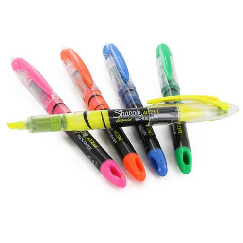 Sharpie Liquid Highlighters Markers Chisel Yellow, Assorted, 6 Sets of 5