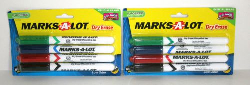 Avery Marks-A-Lot Dry Erase Markers Pens Black Blue Red Green LOT OF 2 PACKS