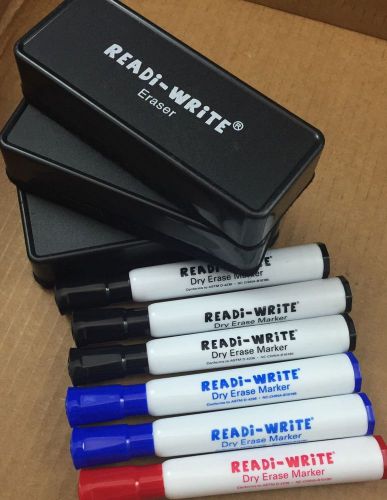 Lot Of 3 Dry Erase Erasers And 5 Markers