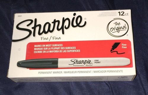 Sharpie Permanent Markers - Fine Point - Black - 12 Pack - 30001