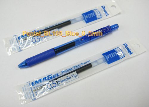 1pen+2refill PENTEL BLN105-C EnerGel-X Gel Roller 0.5mm ball ink BLUE Metal Tip