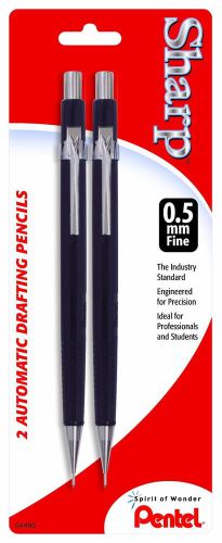 NEW Pentel Sharp Automatic Pencil, 0.5mm, Black Barrels, 2 Pack (P205BP2-K6)