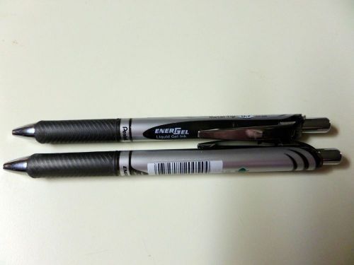* lot of 2 * pentel energel deluxe rtx retractable liquid gel pens ~ 0.7  black for sale