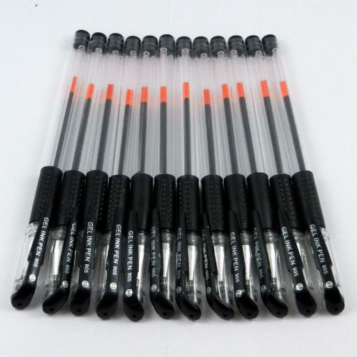 12pcs Black 0.5mm Gel ink Rollerball Pen used in Office Stationery School