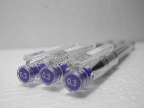 3pcs  Pilot Hi-Tec-C 0.3mm micro fine Roller ball Pen with cap  Violet