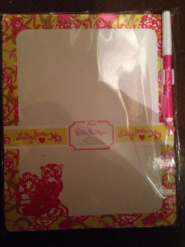 New Lilly Pulitzer Chi Omega Sorority Dry Erase Memo Board with Pen