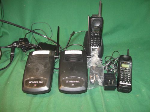 Inter-tel int3000 black 900mhz narrow band cordless phone w/ charger &amp; base for sale