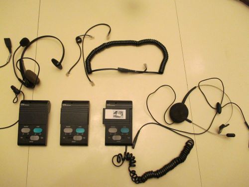 Lot of 3 nortel/jabra gn netcom mpa-ii headset amplifier - 2 with headsets for sale