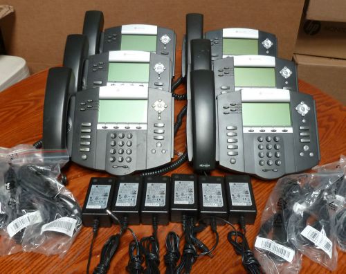 Lot of 6 Polycom 2201-12560-001 SoundPoint IP 560 IP560 Phones w/ Power Supplies