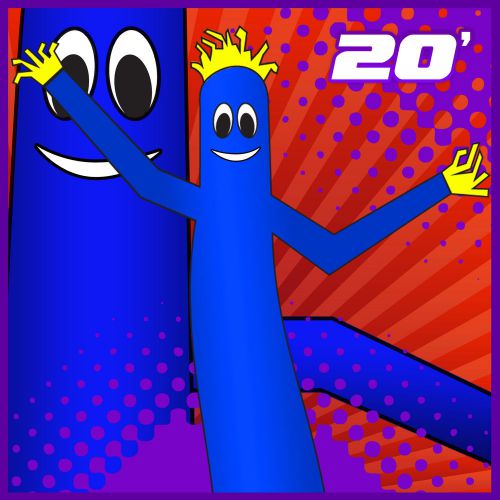 20&#039; inflatable wind advertising fly sky dancer dancing tube puppet guy - blue for sale