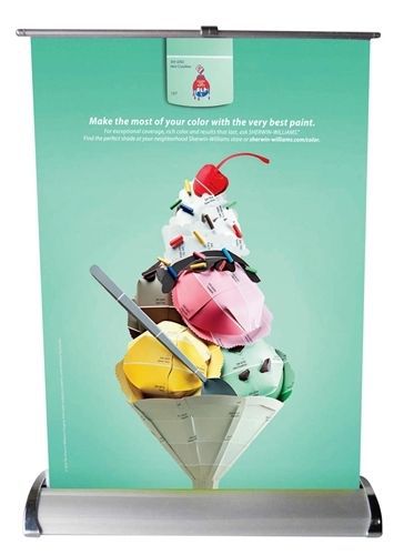 Mini roll-up retractable banner stand - a3 size for sale