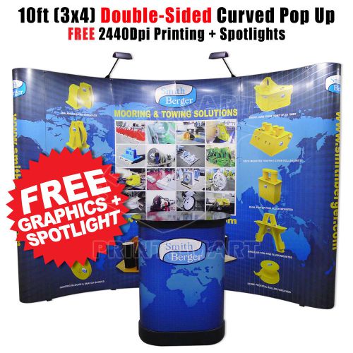 10&#039; trade show pop up display exhibit booth with free double-sided graphics for sale