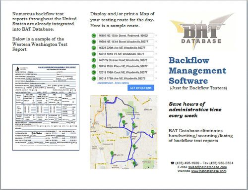 Backflow Management Software for the Backflow Tester