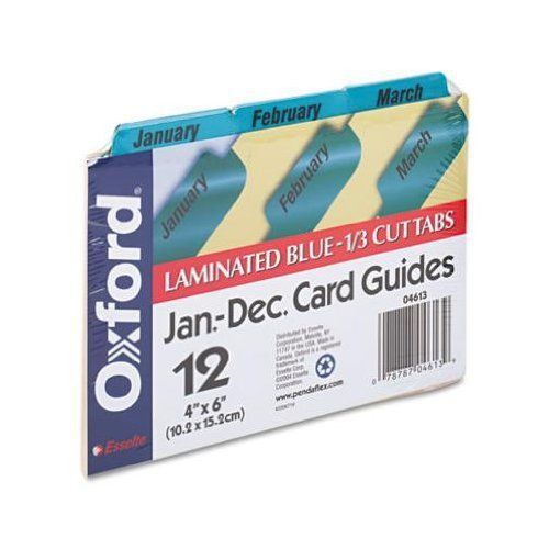 New esselte 04613 laminated index card guides, monthly, 1/3 tab, manila, 4 x 6, for sale