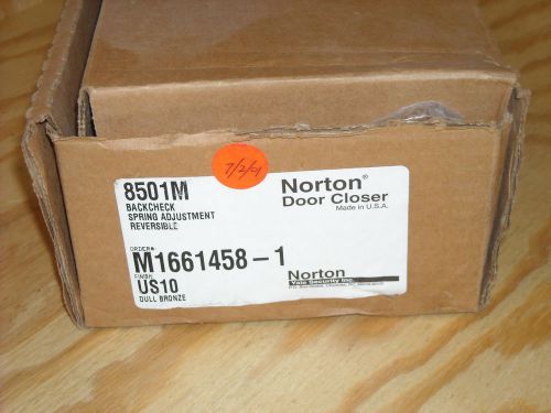 New in Box Norton Door Closer 8501M Dull Bronze Backcheck Spring Adj Reversible
