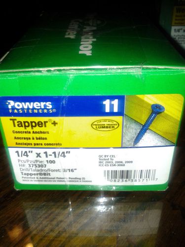 hillman tapper anchors 1/4 x 1 1/4  100 pieces and drill bit