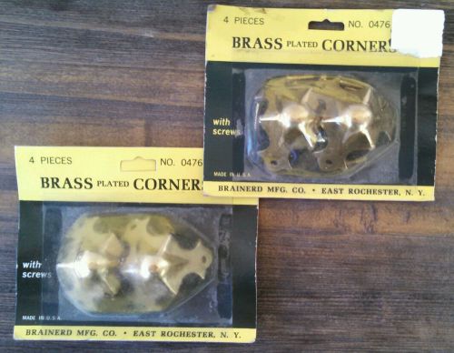 (8) Brainerd 0476XC Brass Plated Corners 4 Per Packet 1-1/4&#034; x 1-1/4&#034; NEW!