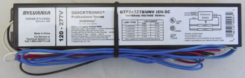 New sylvania qtp2x32t8/unv isn-sc quicktronic t8 electronic ballast 120v -277v for sale