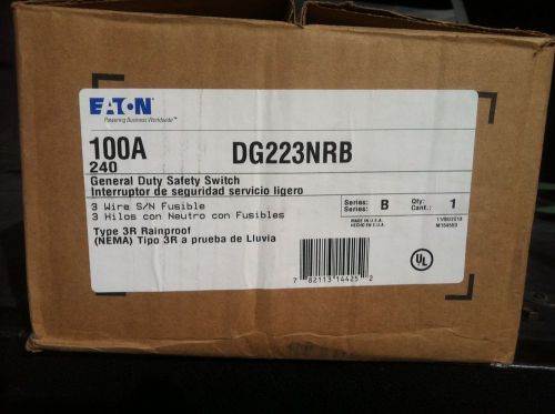 Eaton dg223nrb 100a, 2p, 240v, gd fusible safety switch, nema 3r for sale