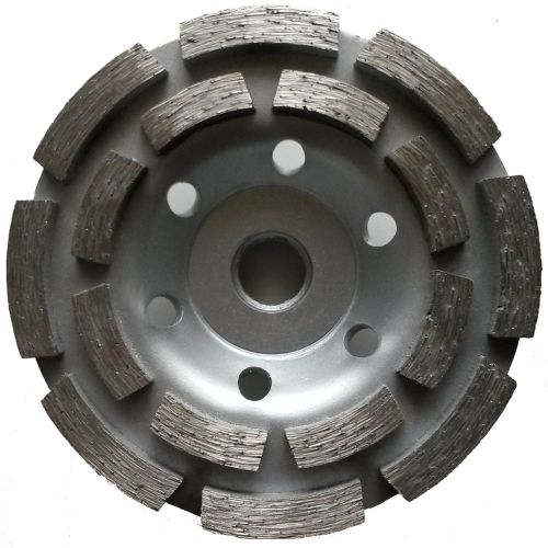 4” PREMIUM Double Row Concrete Diamond Grinding Cup Wheel 5/8&#034;