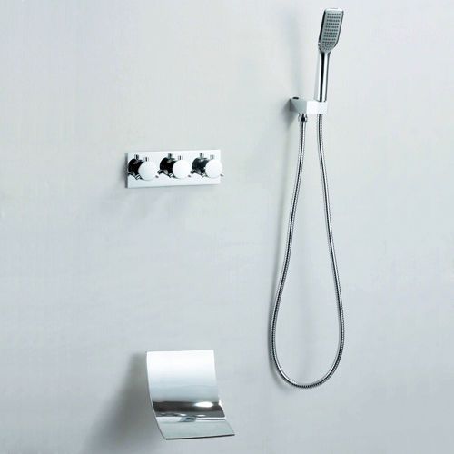 Modern waterfall wall mount shower system faucet spout handshower free shipping for sale