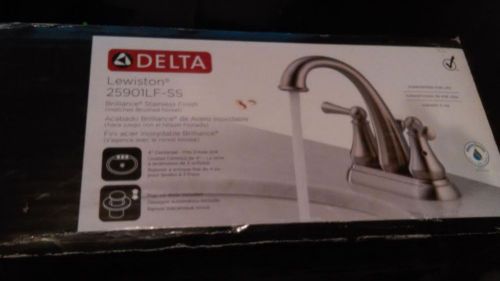 Delta Lavatory Faucet Lewiston W/Pop Up Drain 2 Handle Centerset 25901LF-SS