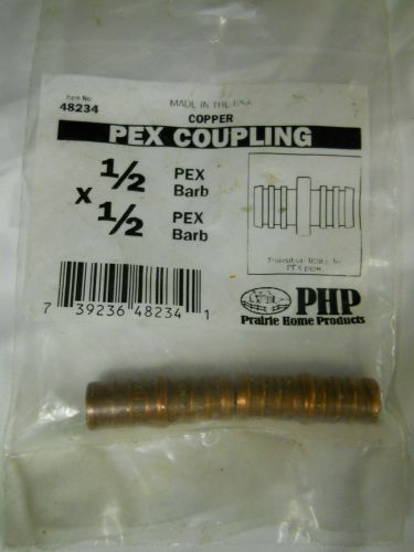 Pex Barb Copper Couplings - 1/2&#034; x 1/2&#034; - 3-Pkgs. of 2 - New
