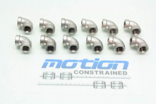 Lot of 12 all mro 304 stainless steel 90 degree female elbow fittings 1/4&#034; npt for sale