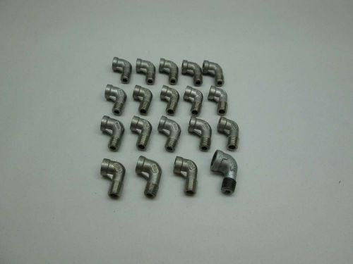 LOT 19 NEW ASSORTED 304SS REDUCTING MALE TO FEMALE 1/4-150 90DEG FITTING D383351