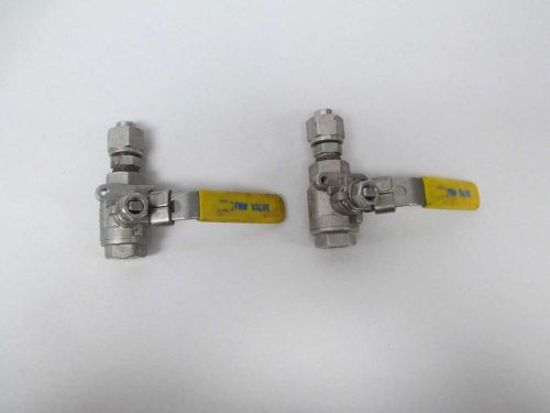 Lot 2 fnw 3/8in threaded stainless ball valve d377586 for sale