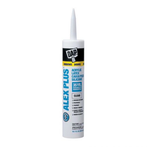 Dap alex plus 10.1 oz. paintable clear acrylic latex caulk plus silicone for sale