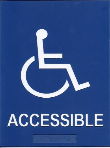 Braille Blue &#034;ACCESSIBLE&#034; Blue sign 8 x 6  #P135