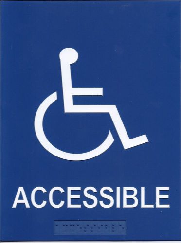 Braille Blue &#034;ACCESSIBLE&#034; Blue sign 8 x 6  #P135