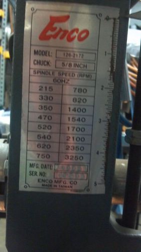 Enco 126-2172 17&#034; drill press w/ 5/8&#034; chuck floor. dayton 1/2hp motor, for sale