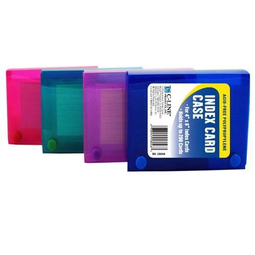 C-Line Assorted 4 x 6&#034; Index Card Case - 24/BX Free Shipping