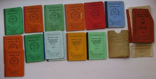 New York Printing Pressmen&#039;s Working Card LOT c 1951 thru 1972 +++