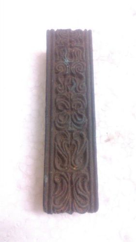 Vintage inlay handcarved unique waves pattern wooden textile printing block for sale