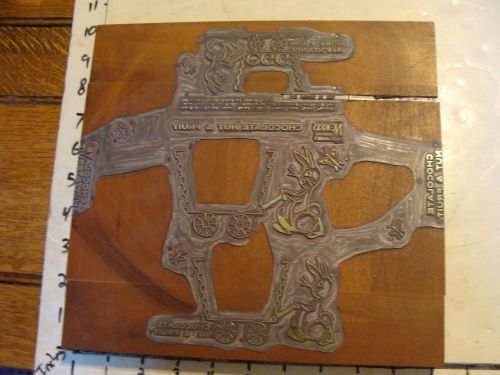 Vintage NORRIS Candy Co. PRINTING BLOCK: Chocolate Nut &amp; Fruit Easter Egg