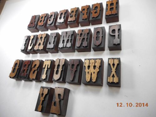 Old Letterpress Printers Wood Type, Gorgeous Decorative Type Face Caps A - Z
