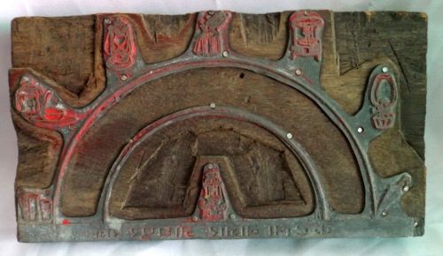 Vintage hand carved different design lead printing block / cut adv print block for sale