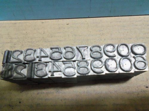 Lead Foundry Type Font  right from the drawer 5/16 inch 22 NUMBERS   lot al