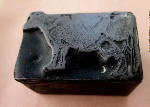 Vintage Antique Cow Printer&#039;s Block