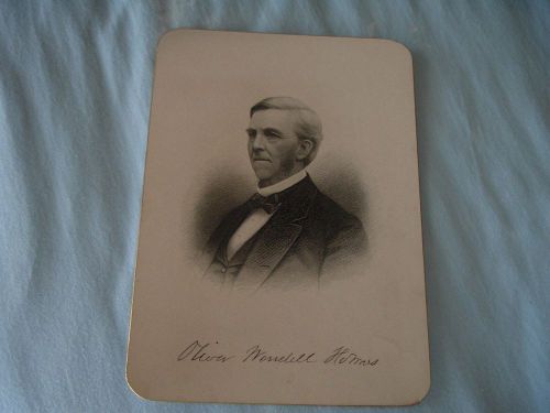 OLIVER WENDELL HOLMES-R.TRAUTMAN STEEL PLATE ENGRAVINGS-1885-AUTHORS &amp; POETS