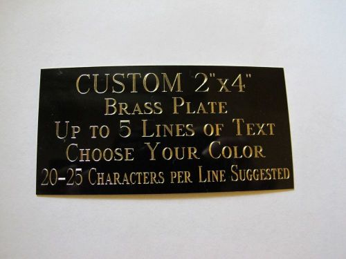 Custom engraved plate brass 2&#034;x4&#034; custom name plate plaque art label tag gift for sale