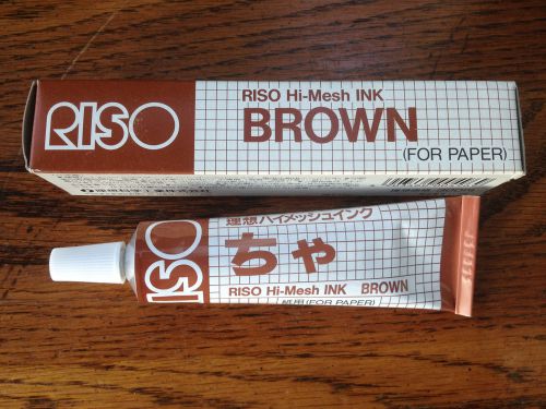 BROWN   New 40cc RISO KAGAKU Hi-Mesh Master INK - For Paper - GOCCO Stamp