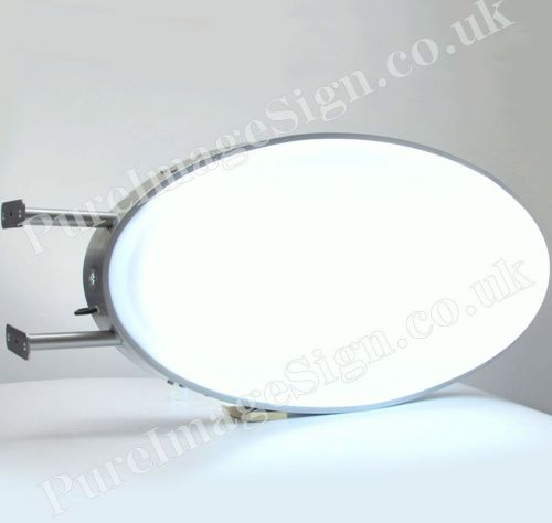 Outdoor projecting illuminated oval light box signs +graphics 50cm * 100cm for sale