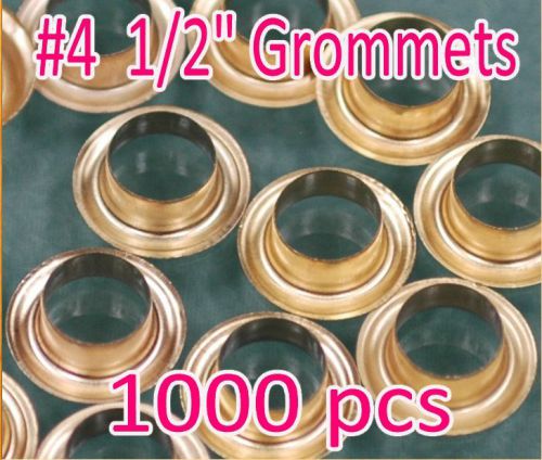 1000 #4 1/2&#034; grommet and washer brass eyelet grommets machine sign punch tool for sale