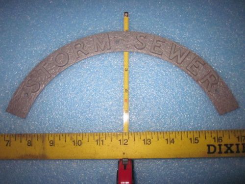 Aluminum utility rocker sign  &#034;storm  sewer &#034; 10 3/4 long x 1 in wide for sale