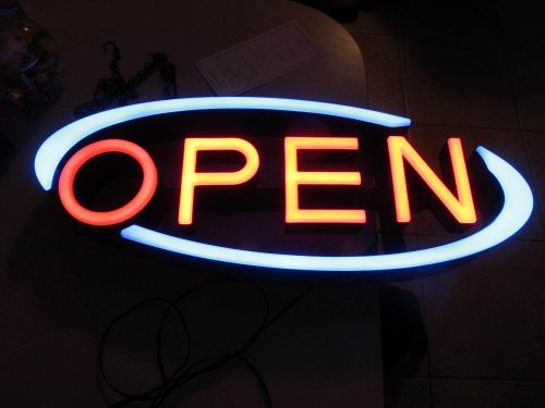 Lighted LED &#034;OPEN&#034; Sign Rectangular with Swivel Letters - Vertical or Horizontal
